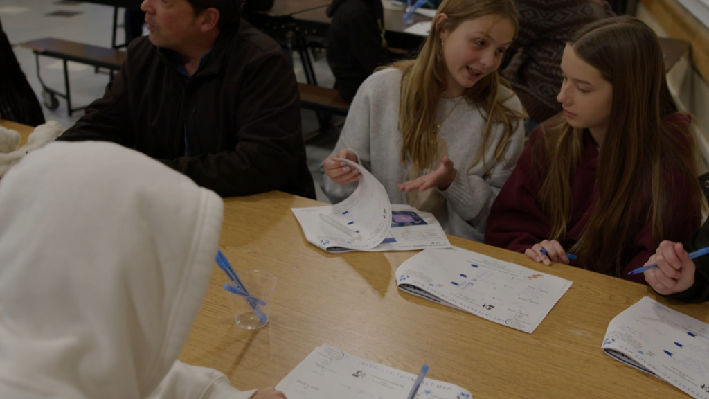 Girl Gesturing to Her Friend0 Girls gestures to her friend at MPA workshop.